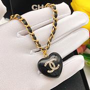 Chanel Black Heart Necklace Repurposed - 4