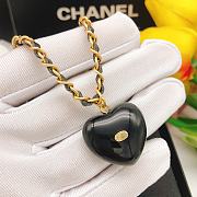 Chanel Black Heart Necklace Repurposed - 2