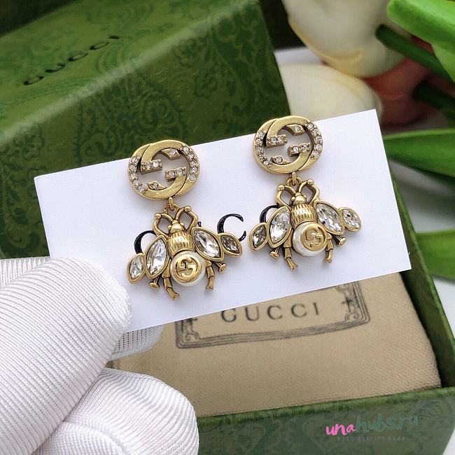 Gucci Interlocking G Bee Drop Earrings - 1