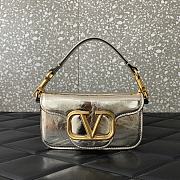 Valentino Vlogo Loco Small Leather Shoulder Gold Bag 20cm - 1