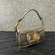 Valentino Vlogo Loco Small Leather Shoulder Gold Bag 20cm - 3