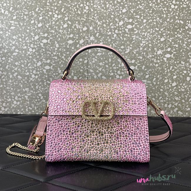 Valentino Garavani Vsling pink gem-embellished bag - 19x13x9cm - 1