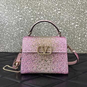 Valentino Garavani Vsling pink gem-embellished bag - 19x13x9cm