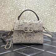 Valentino Garavani Vsling grey gem-embellished bag - 19x13x9cm - 1