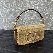 VALENTINO SMALL GARAVANI LOCÒ RAFFIA SHOULDER BAG WITH JEWEL LOGO - 2