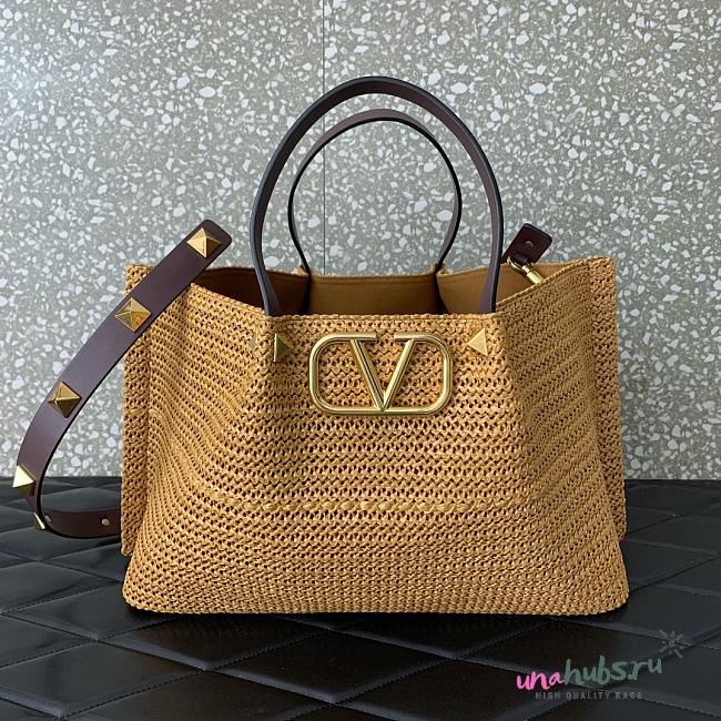 VALENTINO SHOPPING BAG IN SYNTHETIC RAFFIA  - 35x25x17cm - 1