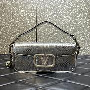 Valentino Vlogo Loco Medium Leather Shoulder Bag Python Leather - 27×13×6cm - 3