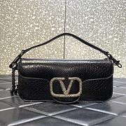 Valentino Vlogo Loco Medium Leather Shoulder Bag Python Leather - 27×13×6cm - 2