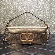 Valentino Vlogo Loco Medium Leather Shoulder Bag Python Leather - 27×13×6cm - 5