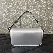 Valentino Vlogo Loco Small Leather Shoulder Silver Bag 20cm - 2