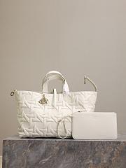 Dior Toujours Bag Latte Graphic Cannage Calfskin White Color - 4