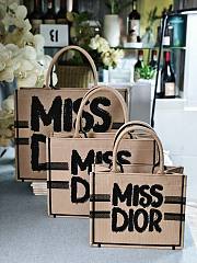 Dior Book Tote Beige and Black Miss Dior Graffiti Embroidery - 1