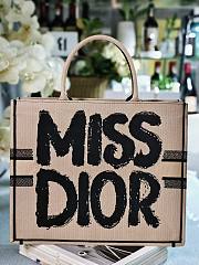 Dior Book Tote Beige and Black Miss Dior Graffiti Embroidery - 4