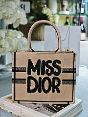 Dior Book Tote Beige and Black Miss Dior Graffiti Embroidery - 3