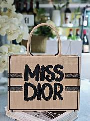 Dior Book Tote Beige and Black Miss Dior Graffiti Embroidery - 2