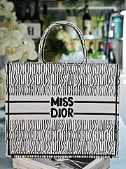 Dior Book Tote White and Black Miss Dior Graffiti Embroidery - 2