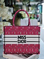 Dior Book Tote Pink and Black Miss Dior Graffiti Embroidery - 3