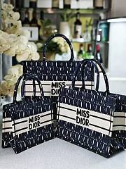 Dior Book Tote Blue and Black Miss Dior Graffiti Embroidery - 1