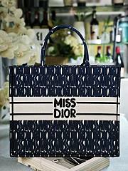 Dior Book Tote Blue and Black Miss Dior Graffiti Embroidery - 4