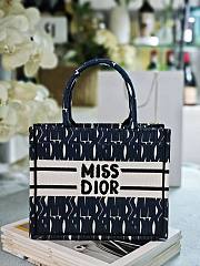 Dior Book Tote Blue and Black Miss Dior Graffiti Embroidery - 3