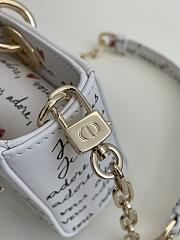 Dior small Lady D-Joy White Embroidery with Black and Red Je Vous Adore Motif and White Calfskin - 6