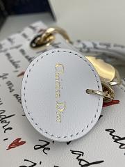 Dior small Lady D-Joy White Embroidery with Black and Red Je Vous Adore Motif and White Calfskin - 4