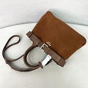 Prada Large 'Prada Buckle' suede leather bag 32*23*11cm - 4