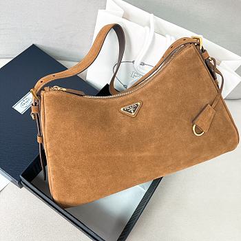 Prada Aimée medium suede shoulder bag - 39*24*11.5cm