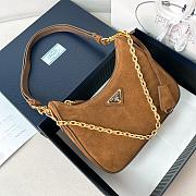 Prada Re-Edition brown suede mini bag - 22*18*6cm - 1