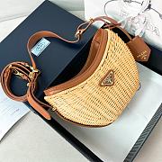 Prada Wicker and leather Prada Arqué bag - 22.5*18.5*6cm - 2