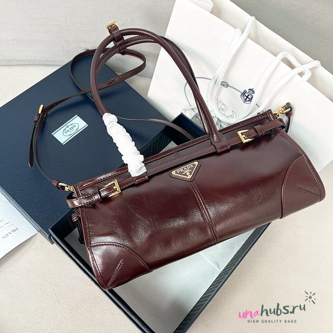 Prada Medium leather handbag with dark brown glossy finish - 32*15.5*12 - 1