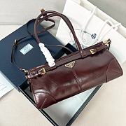 Prada Medium leather handbag with dark brown glossy finish - 32*15.5*12 - 1