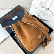 Prada Brown Suede Leather Bucket Bag Brown - 24*23.5*12cm - 6