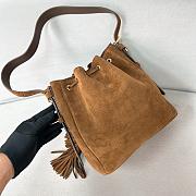 Prada Brown Suede Leather Bucket Bag Brown - 24*23.5*12cm - 5