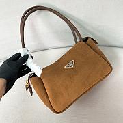 Prada Brown Suede Leather Shoulder Bag - 28*16*10.5cm - 1