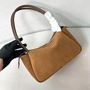 Prada Brown Suede Leather Shoulder Bag - 28*16*10.5cm - 5