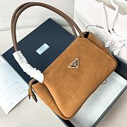 Prada Brown Suede Leather Shoulder Bag - 28*16*10.5cm - 2