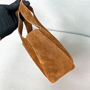 Prada Brown Suede Leather Tote - 15.5*18*10cm - 5