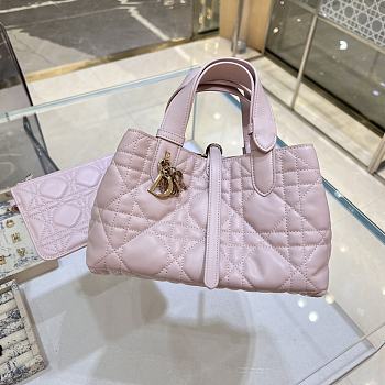 Dior Toujours Pink Smooth Leather Tote - 23*14*12cm