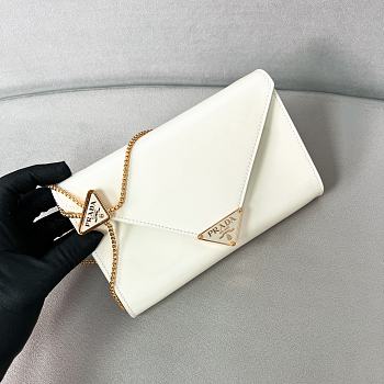 Prada white leather mini-bag - 20x11.5cm