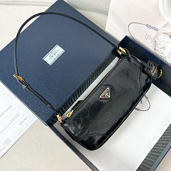 PRADA Soft Lux Calfskin Re-Edition Black Bag - 26*11.5*6cm