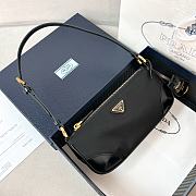 	 PRADA Nylon Calfskin Re-Edition Black Bag - 26*11.5*6cm - 1