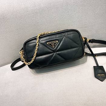 Prada Black quilted leather camera bag - 22*11*7cm