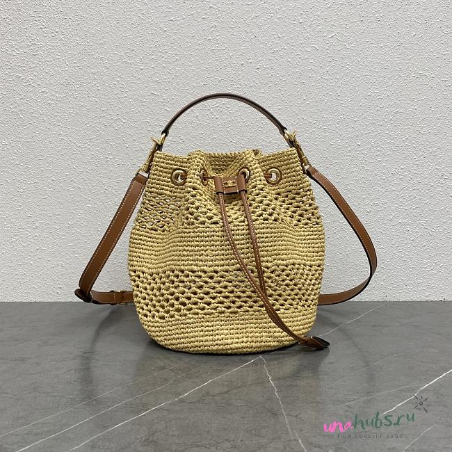 Celine Bucket Raffia Bag - 23x25x20cm - 1