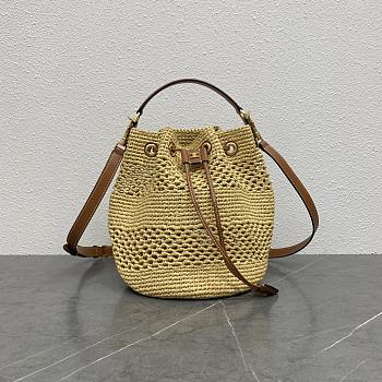 Celine Bucket Raffia Bag - 23x25x20cm