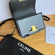 Celine Patent Black Triomphe Bag - 22.5 X 16.5 X 7.5cm - 3