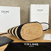 Celine Classic Panier in RAFFIA AND CALFSKIN STRIPED COUFFIN - 21.5 X 22X13cm - 2