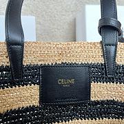 Celine Classic Panier in RAFFIA AND CALFSKIN STRIPED COUFFIN - 21.5 X 22X13cm - 4