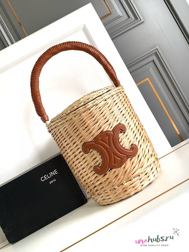 Celine Basket in Wicker and calfskin - 22 x 29 x 21 CM - 1