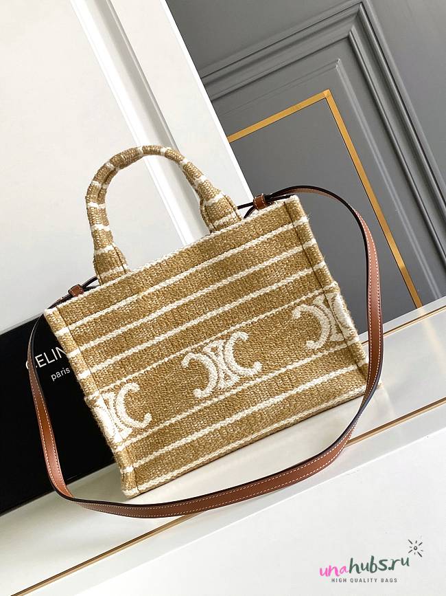 Celine small cabas thais in STRIPED TEXTILE WITH TRIOMPHE - 25.5 x 18.5 x 12 CM - 1